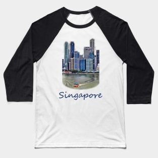 Amphibious Vehicle in front of Singapore Skyline Baseball T-Shirt